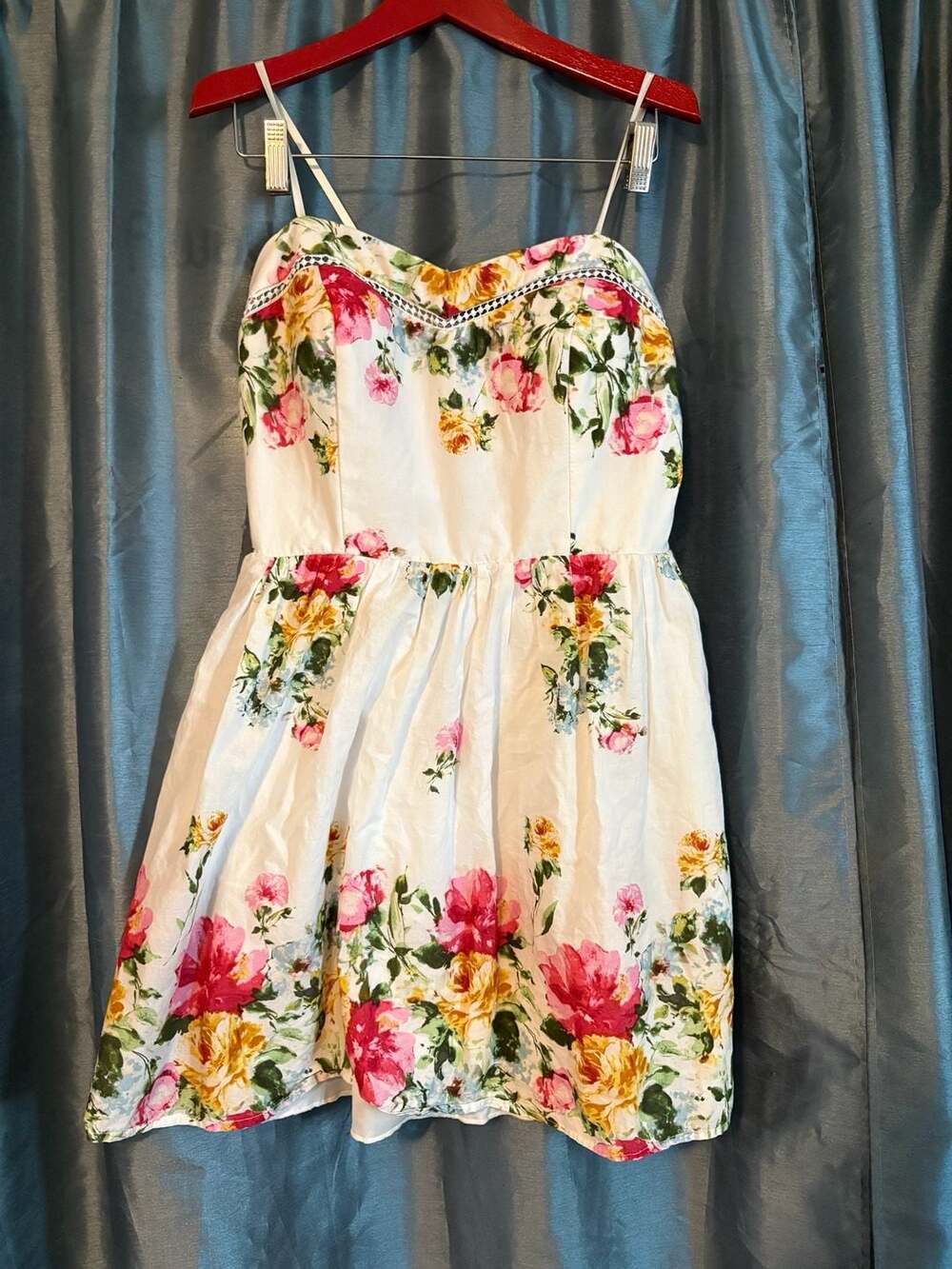 City Triangles Floral Spaghetti Strap Fit and Flare Cotton Sundress